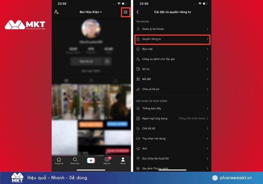 ẩn follow trên TikTok