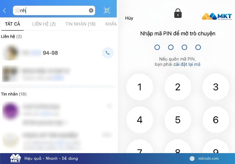 cách xem tin nhắn ẩn Zalo
