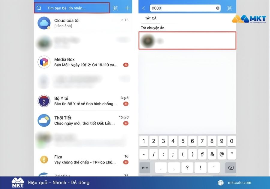 cách xem tin nhắn ẩn Zalo