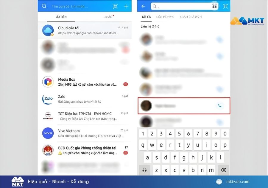 cách xem tin nhắn ẩn Zalo
