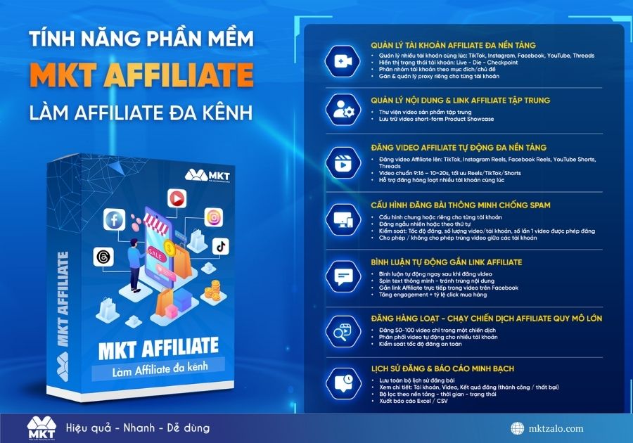 phần mềm Affiliate Marketing tự động