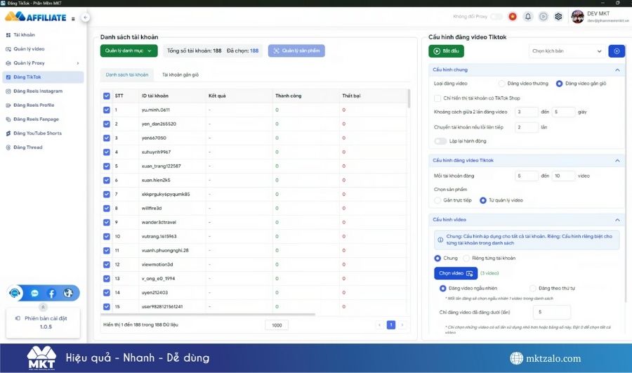 phần mềm Affiliate Marketing tự động