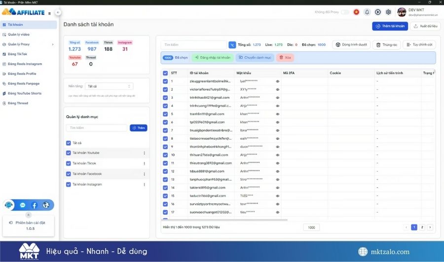 phần mềm Affiliate Marketing tự động