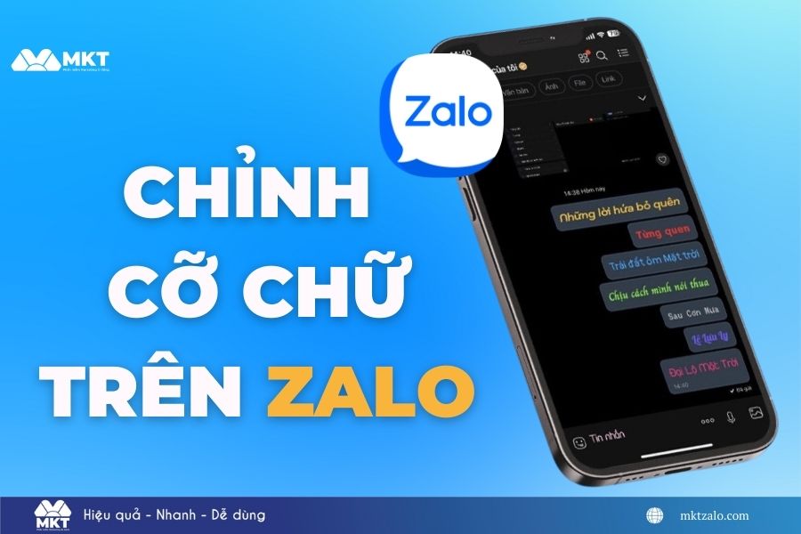 chỉnh cỡ chữ trên Zalo