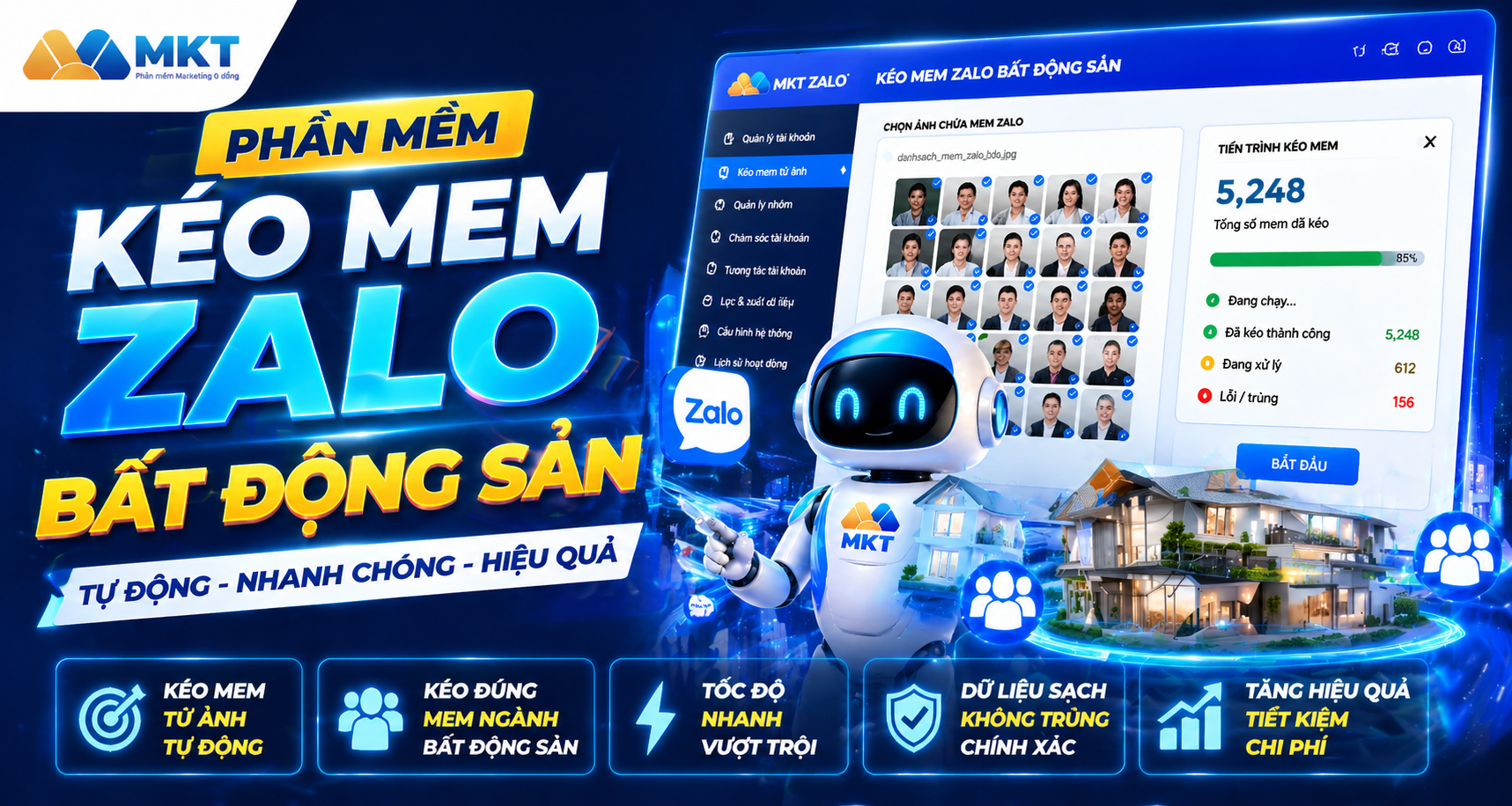 Phần mềm kéo mem Zalo BĐS