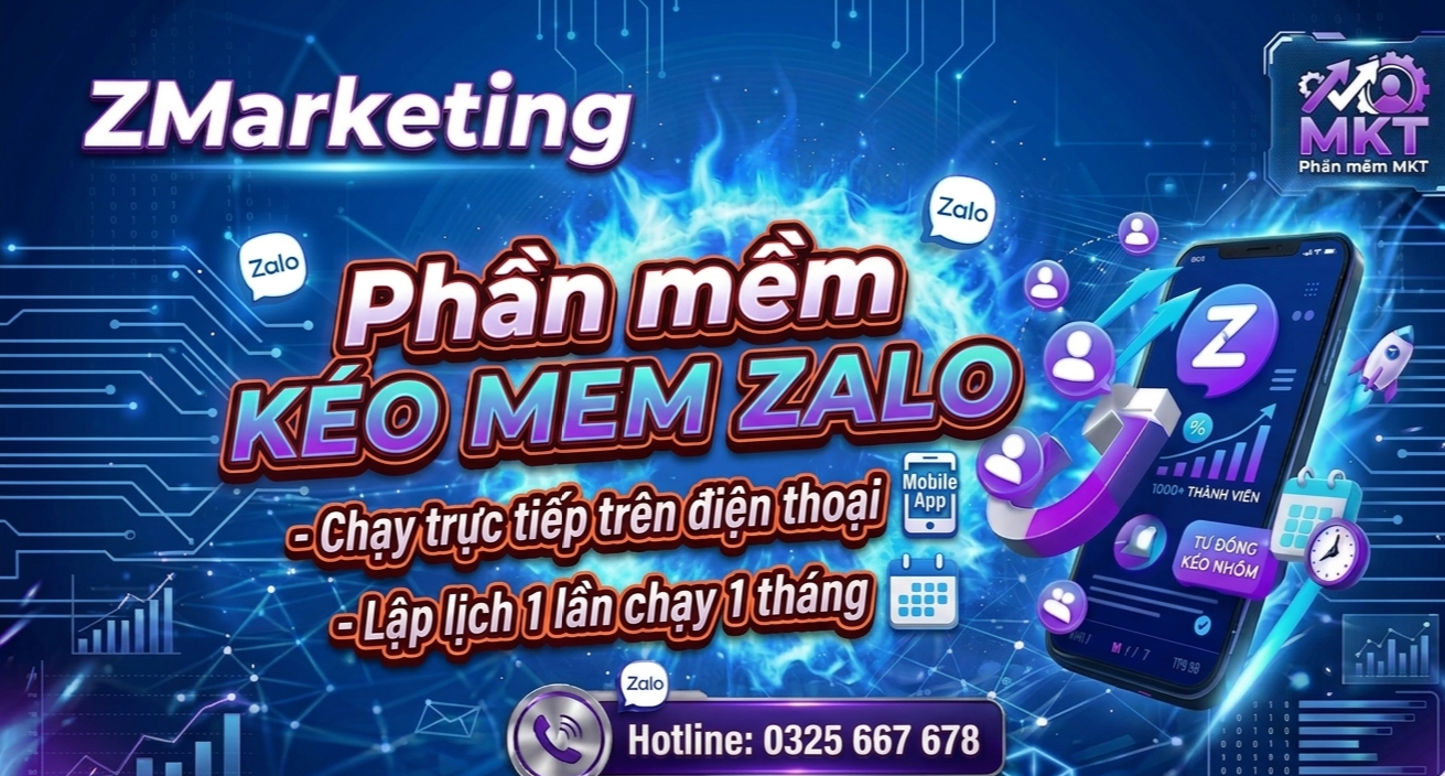 phần mềm kéo mem Zalo dùng trên điện thoại