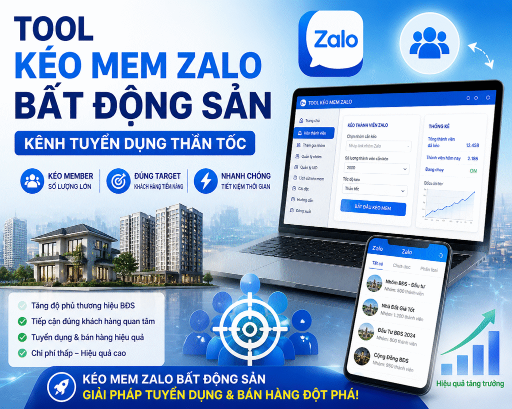 kéo mem Zalo bất động sản