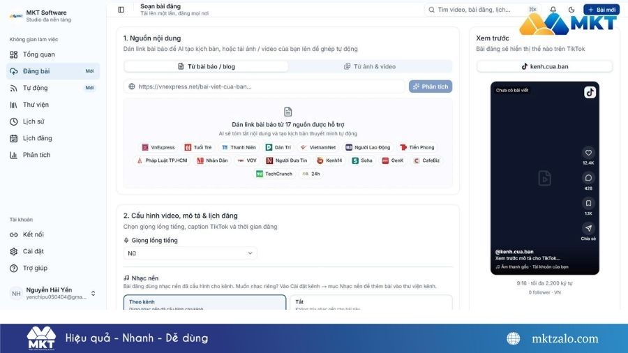 Tạo video TikTok bằng AI