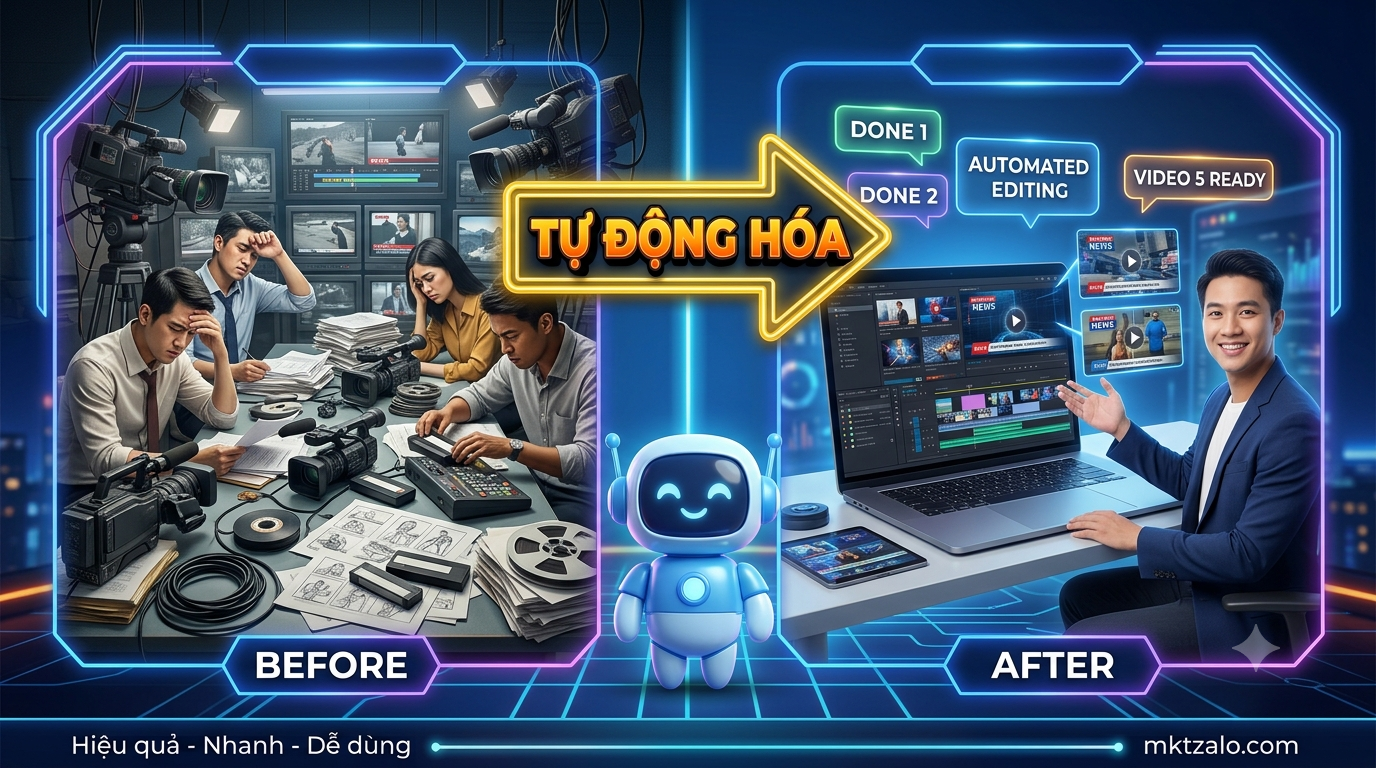 quy trình xây kênh tin tức ai tự động 2026