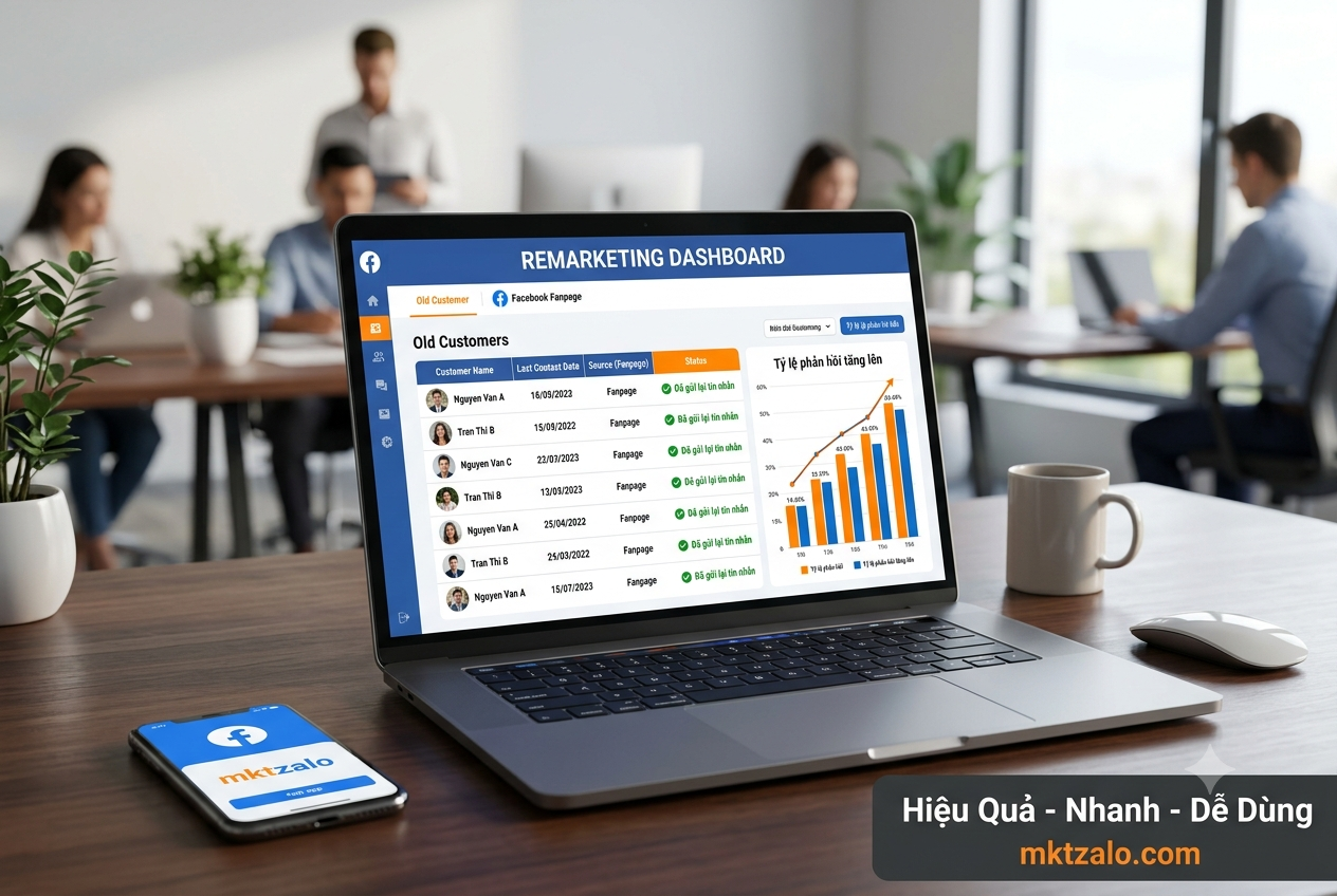phần mềm remarketing fanpage facebook danh sách khách cũ 2026