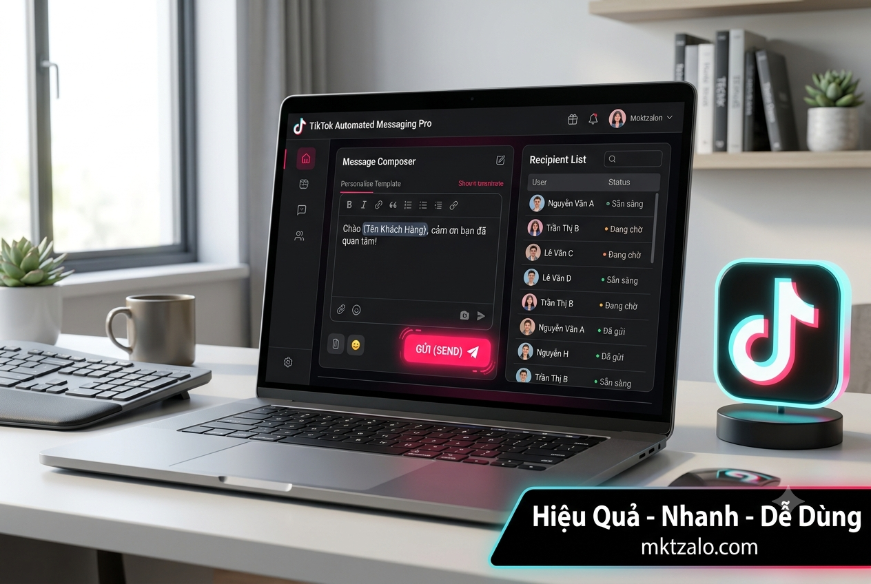 phần mềm gửi tin nhắn tiktok tự động soạn tin cá nhân hóa 2026