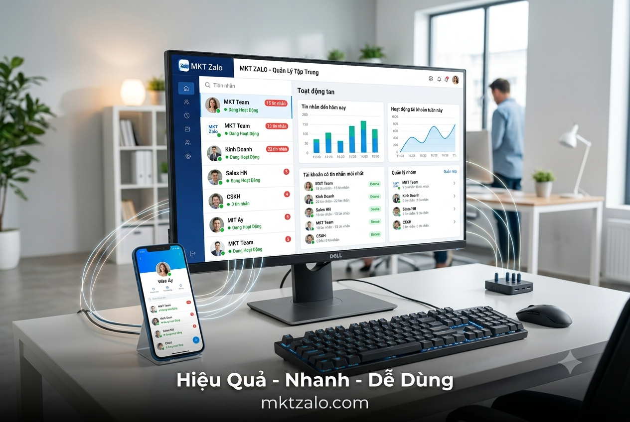phần mềm quản lý nhiều tài khoản zalo dashboard trên nhiều máy 2026